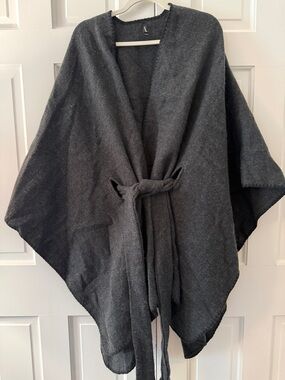 torrid Charcoal Gray Belted Poncho Sweater
